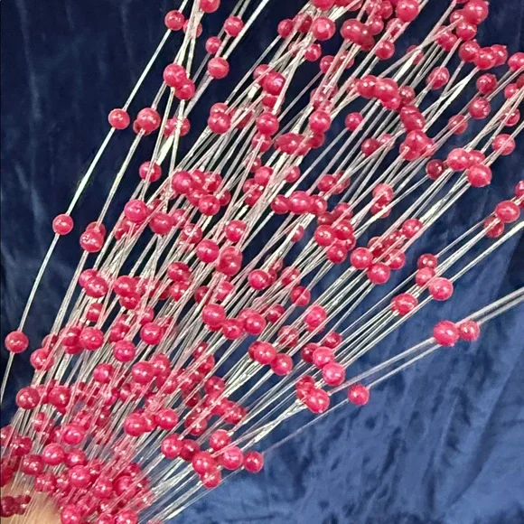 Red Beaded Floral Picks Bundle - Picture 2 of 2